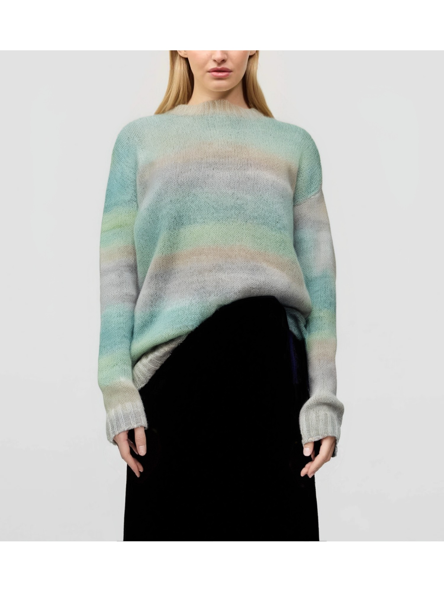Colorful mohair sweater (short)