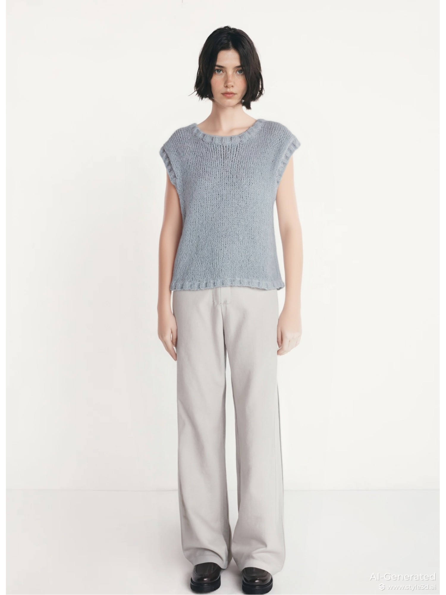 Knit alpaca silk vest